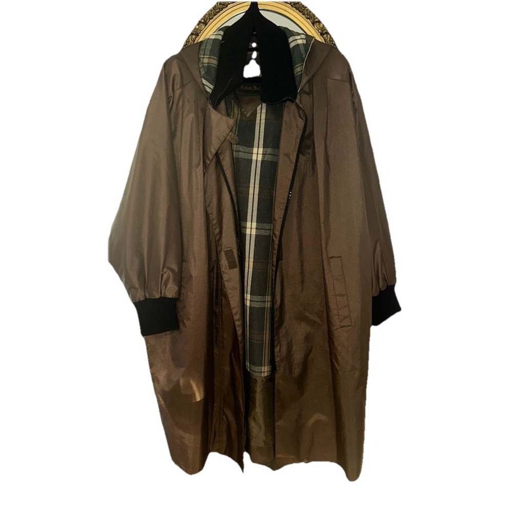 Vintage British Mist Womens Beige Trench Coat Detachable Lining Size 14